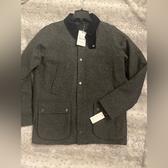 Barbour Men's Bedale Wool Jacket in Charcoal Grey MSRP$635 British